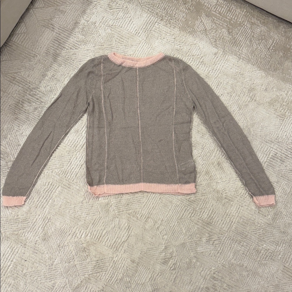 Zara Gray and Pink Sweater